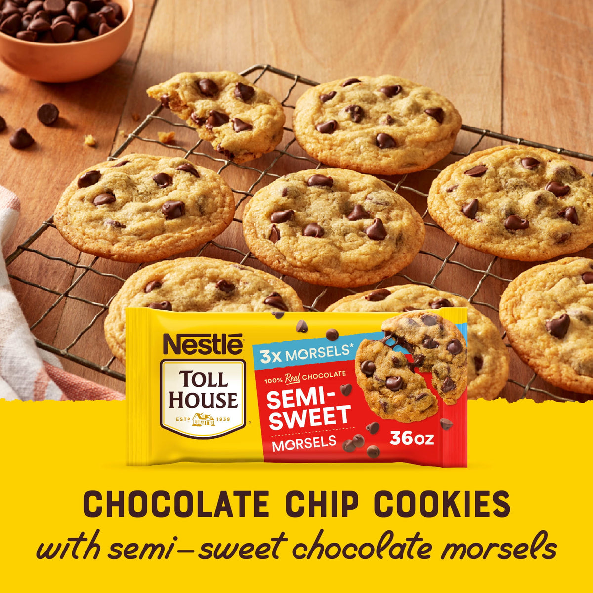 미국직구 톨하우스 Nestle  Semi Sweet Chocolate Regular Baking Chips, Morsels for Baking, 36 oz Bag