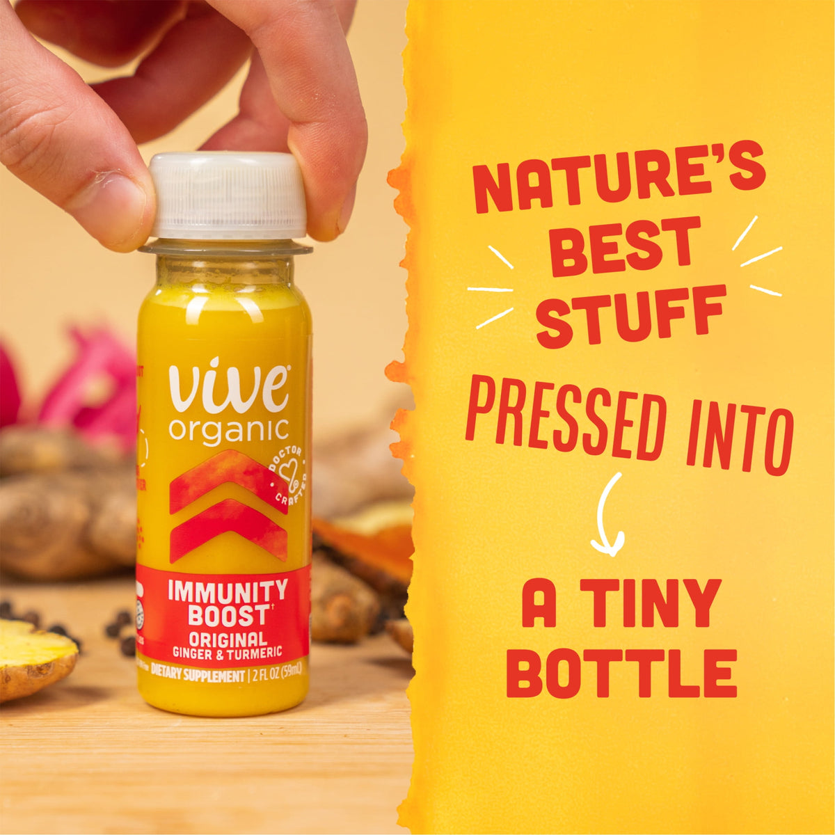 미국직구 Vive 59ml 4팩 / Vive Organic Immunity Boost Shot, Original Ginger and Turmeric Wellnes 6
