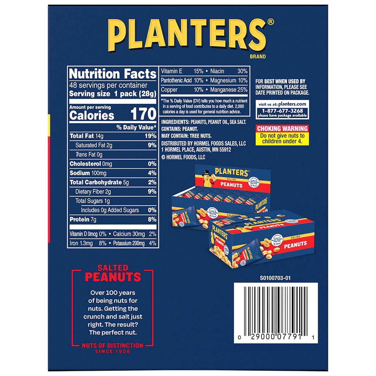 미국직구 Planters Salted Peanuts 견과 28g / Planters Salted Peanuts, Single-Serve Packs, 28g, 48 2