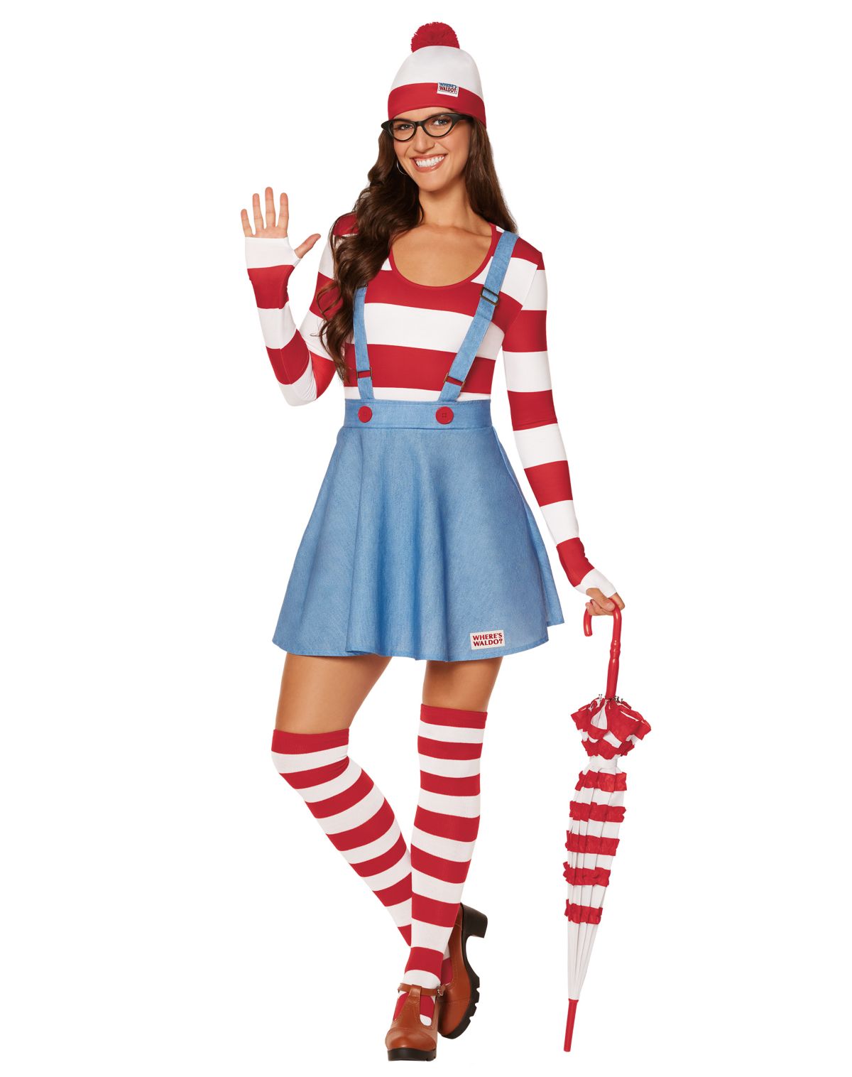 미국직구 스피릿할로윈 Adult Wenda Dress Costume - Where\'s Waldo? (할로윈 한정)