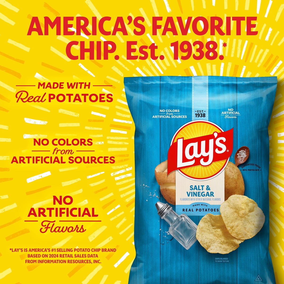 미국직구 Lay's Salt & 432g / Lay's Salt & Vinegar Flavored Potato Chips, 432g 4