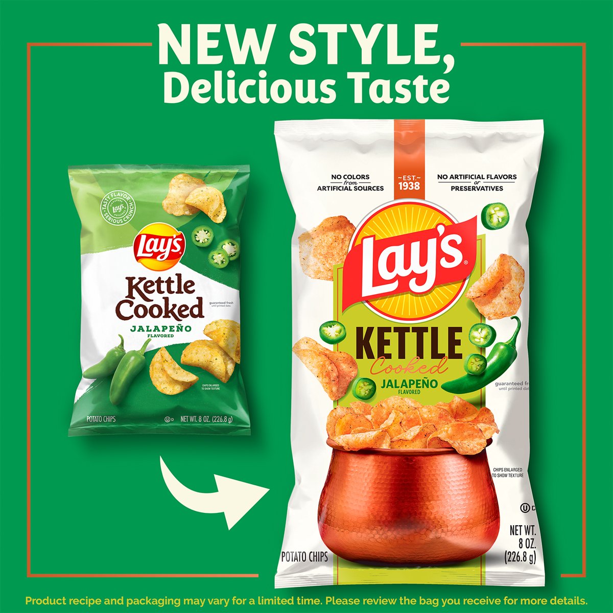 미국직구 Lays Jalapeno Kettle 64g / Lays Jalapeno Kettle Cooked Potato Chips Bag, 64g 3