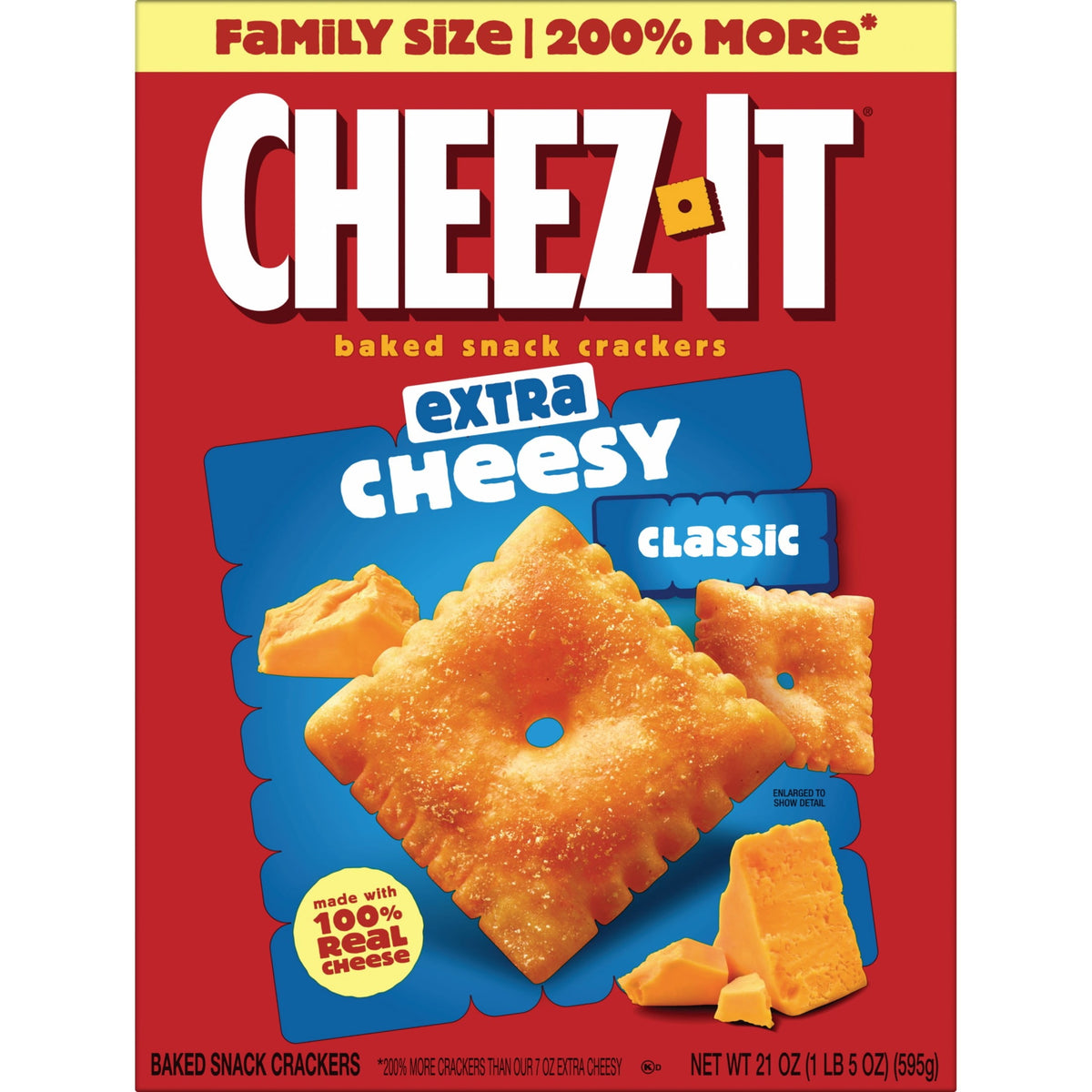 미국직구 치즈잇 Extra Cheesy Cheese Crackers, Baked Snack Crackers, 21 oz