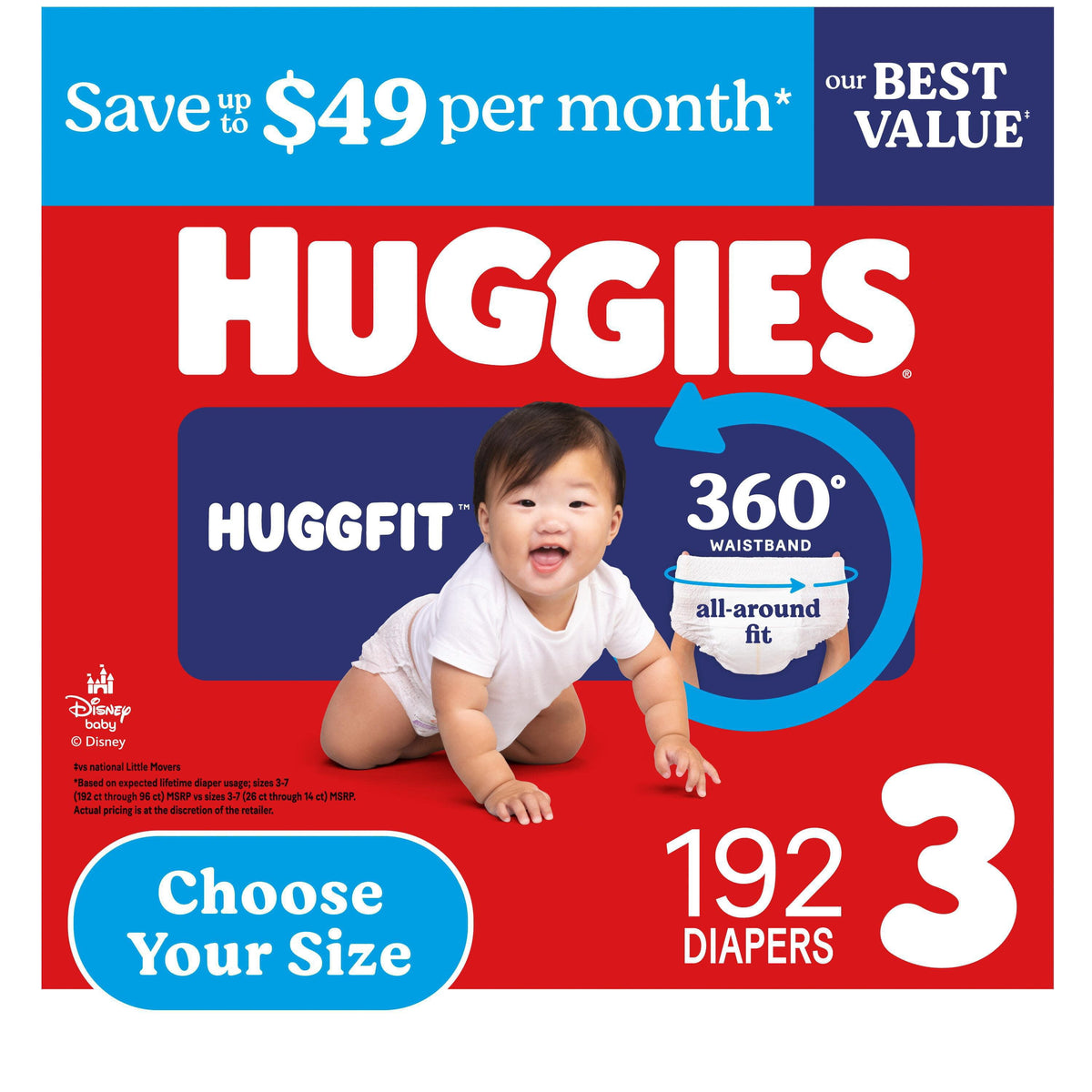 미국직구 하기스 리틀무버스 허그핏 360 기저귀 / Huggies Little Movers HuggFit 360 Diapers