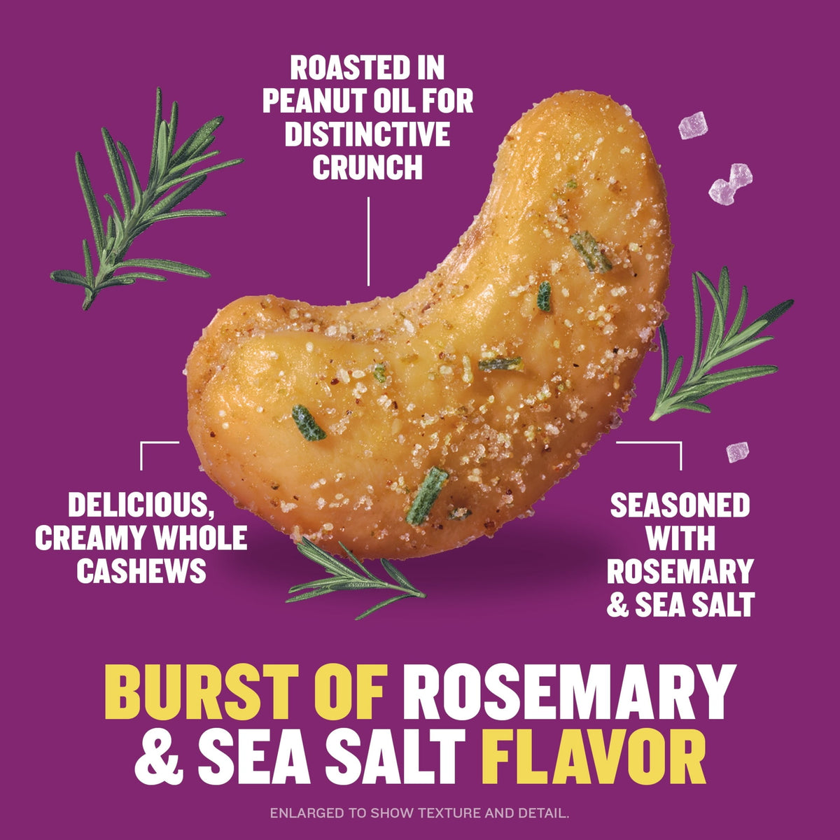 미국직구 플랜터스 Rosemary & Sea Salt Flavored Whole Cashews, Plant Based Protein Snacks for Adults, On-The-Go, Gluten Free, 5 oz Resealable Package