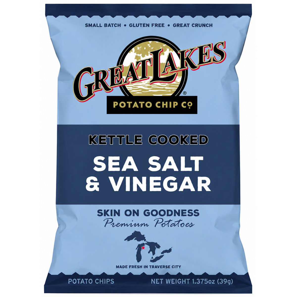미국직구 Great Lakes Kettle 39g 12팩 / Great Lakes Kettle Cooked Sea Salt & Vinegar Potato Chip 2