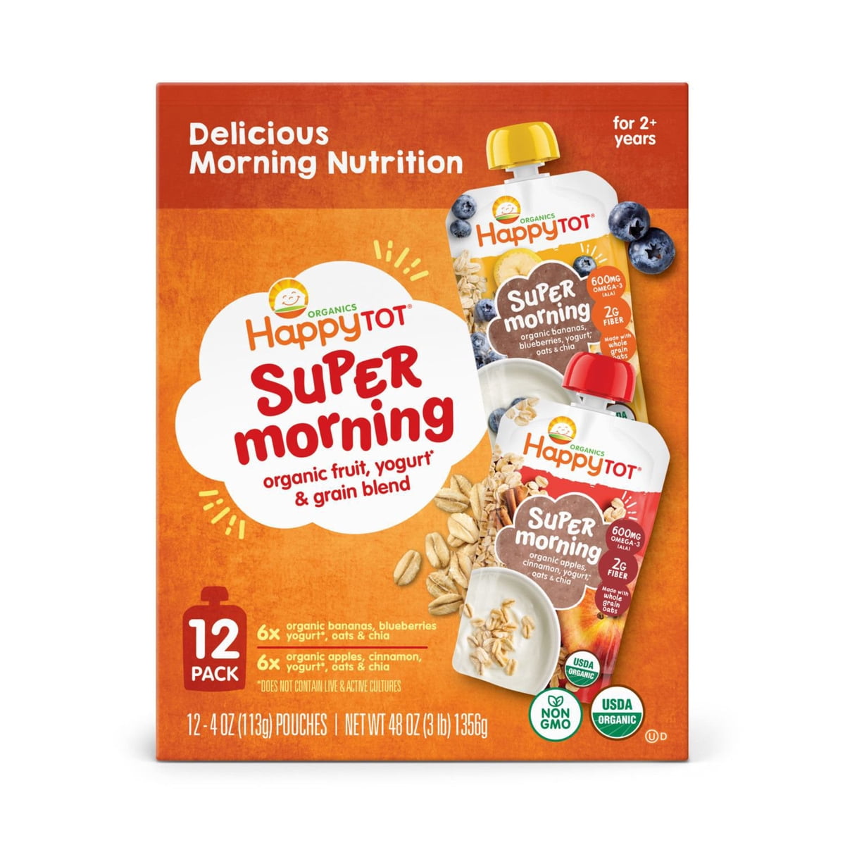 미국직구 HappyTOT Organics Super 113g 12팩 / HappyTOT Organics Super Morning Pouch, Apple Cinna 7