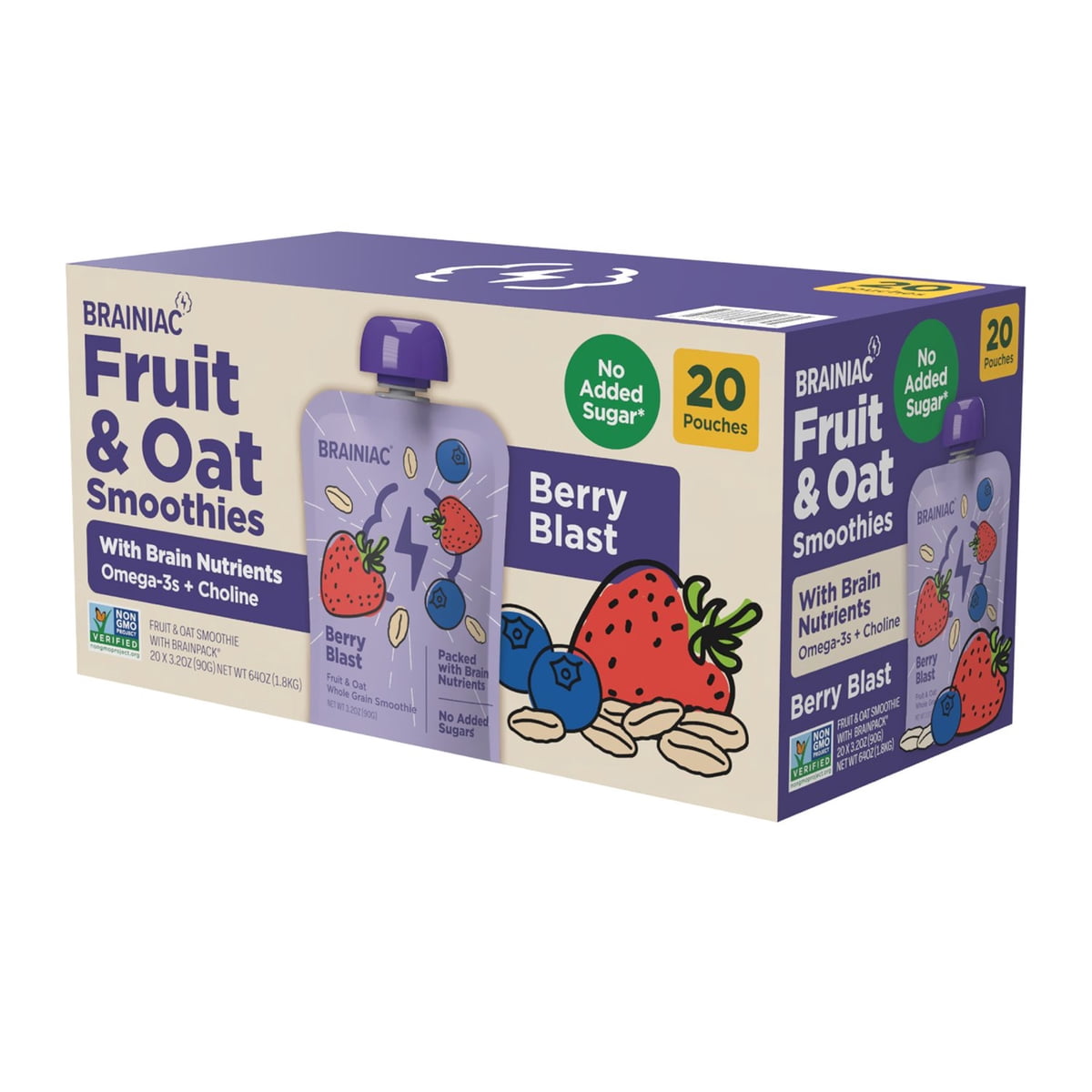 미국직구 Brainiac Fruit and 91g 20팩 / Brainiac Fruit and Oat Smoothie Pouches, 91g, 20 ct. 6