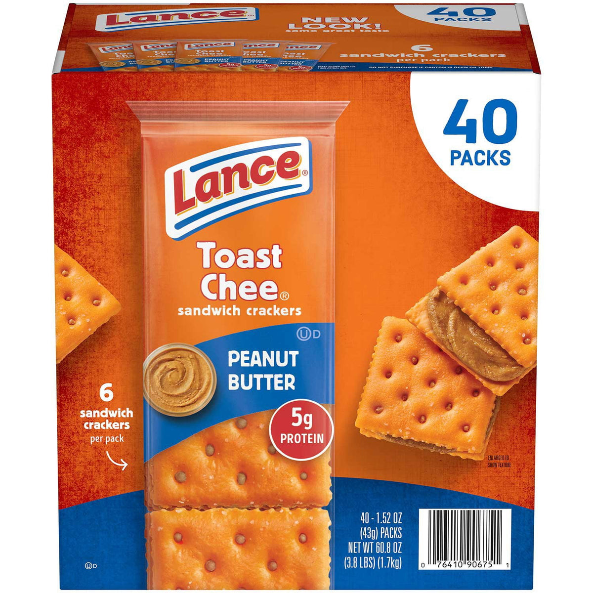 미국직구 Lance ToastChee Peanut 견과 43g / Lance ToastChee Peanut Butter Crackers, 43g, 40 pk. 1