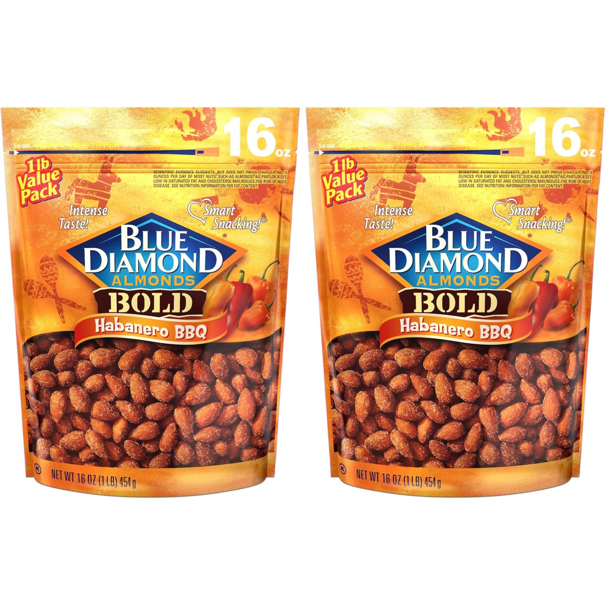 미국직구 Blue Diamond Habanero 견과 454g / Blue Diamond Habanero BBQ Almonds, 2 Cans x 454g Each 3