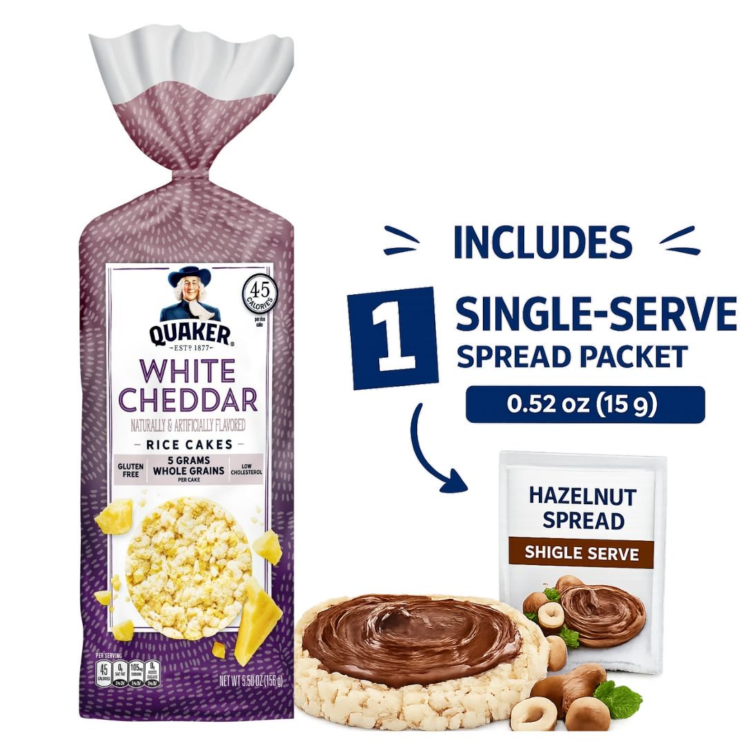 미국직구 견과 156g / ( 1 Pack ) Quaker Rice Caks White Cheddar Crunch Gluten Free 156g, Wit 1