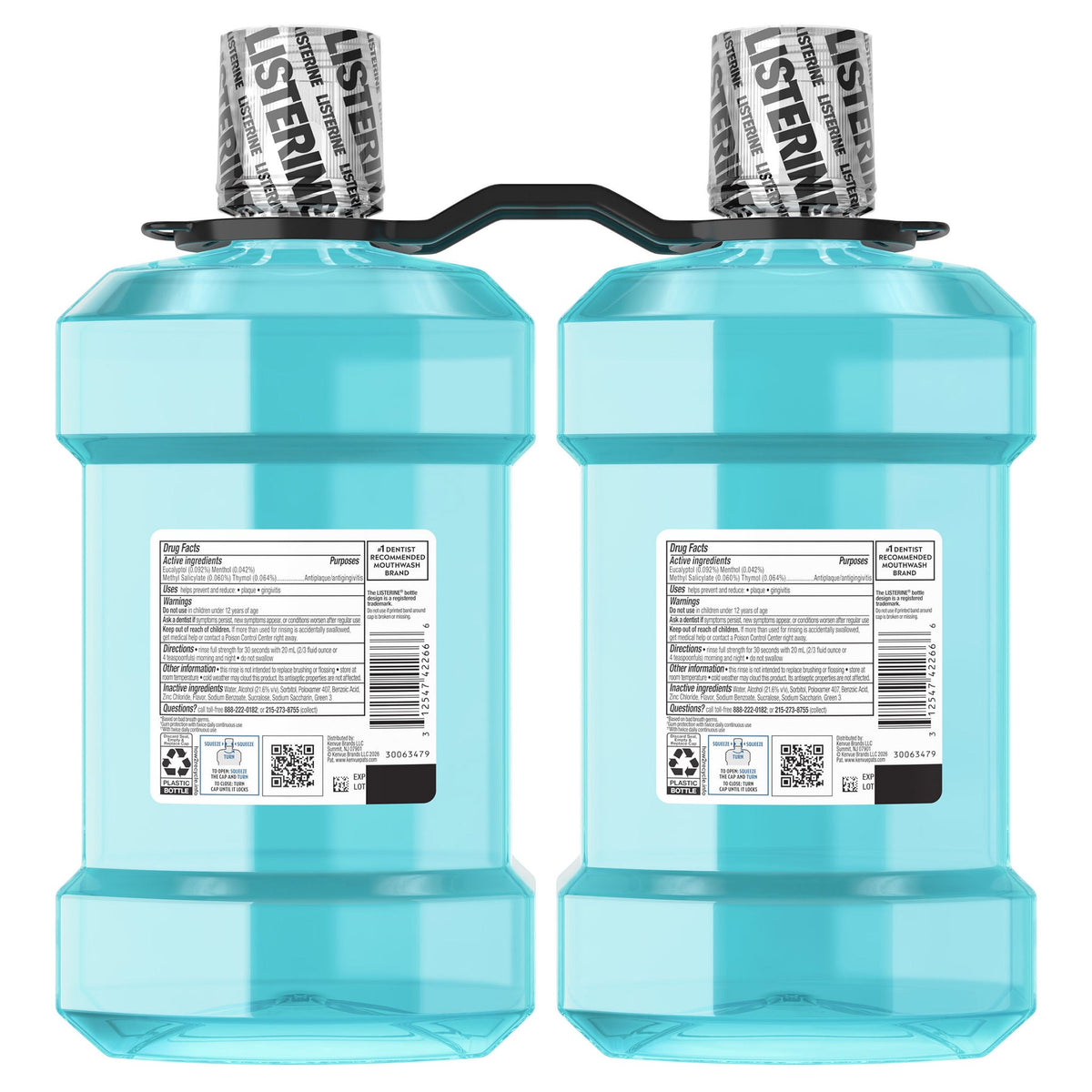 미국직구 리스테린 가글 Listerine UltraClean Coolmint Mouthwash, 1.5 Liter, 2-count