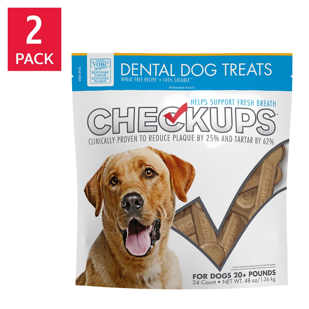 미국직구 체크업스 강아지 덴탈껌 CheckUps Dental Dog Treats 24 Count, 2-pack