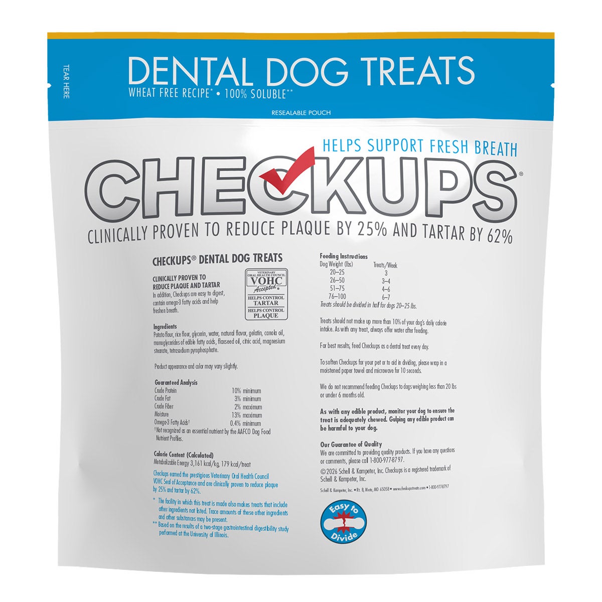 미국직구 체크업스 강아지 덴탈껌 CheckUps Dental Dog Treats 24 Count, 2-pack