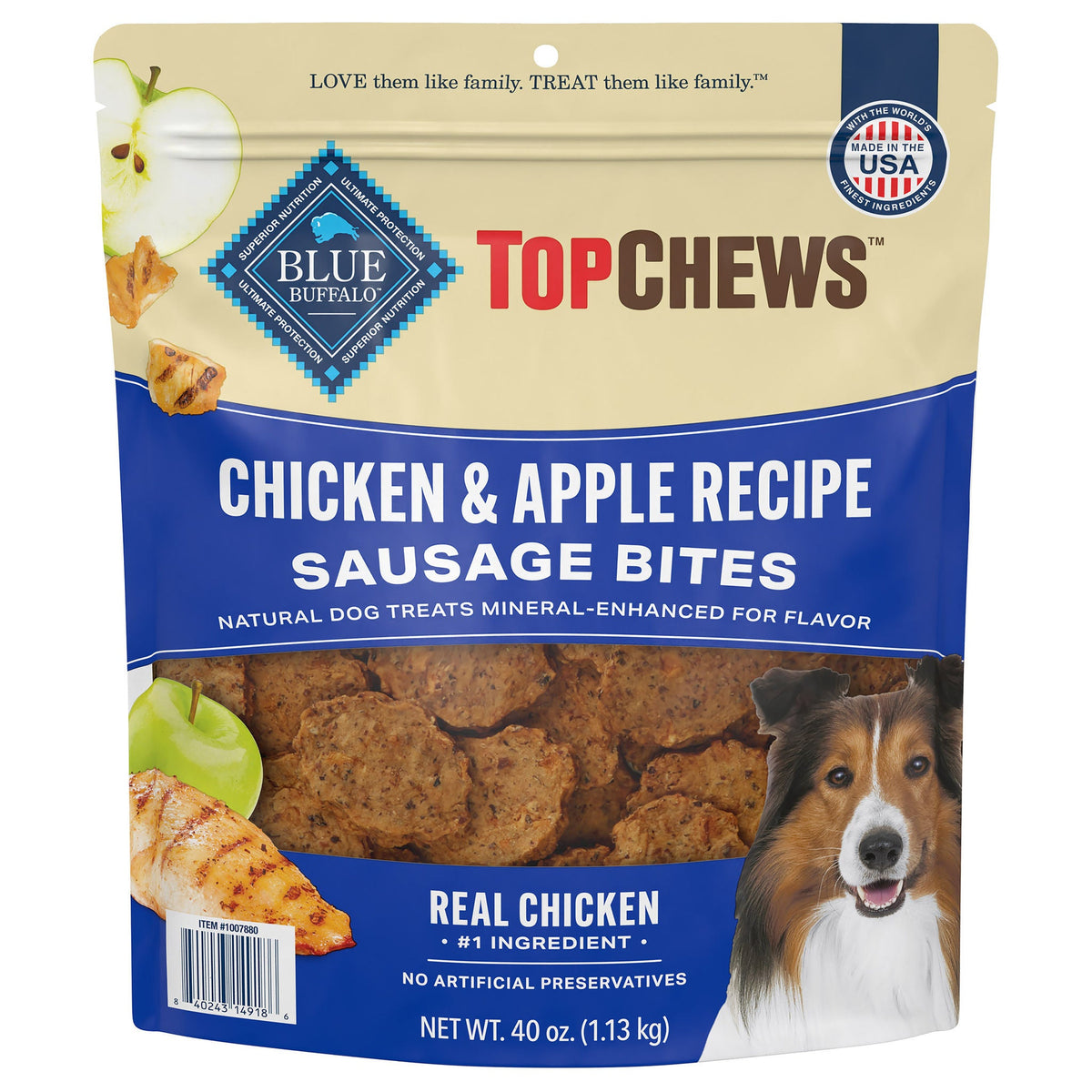 미국직구 탑츄스 강아지 간식 Top Chews Chicken & Apple Recipe 100% Natural Dog Treats