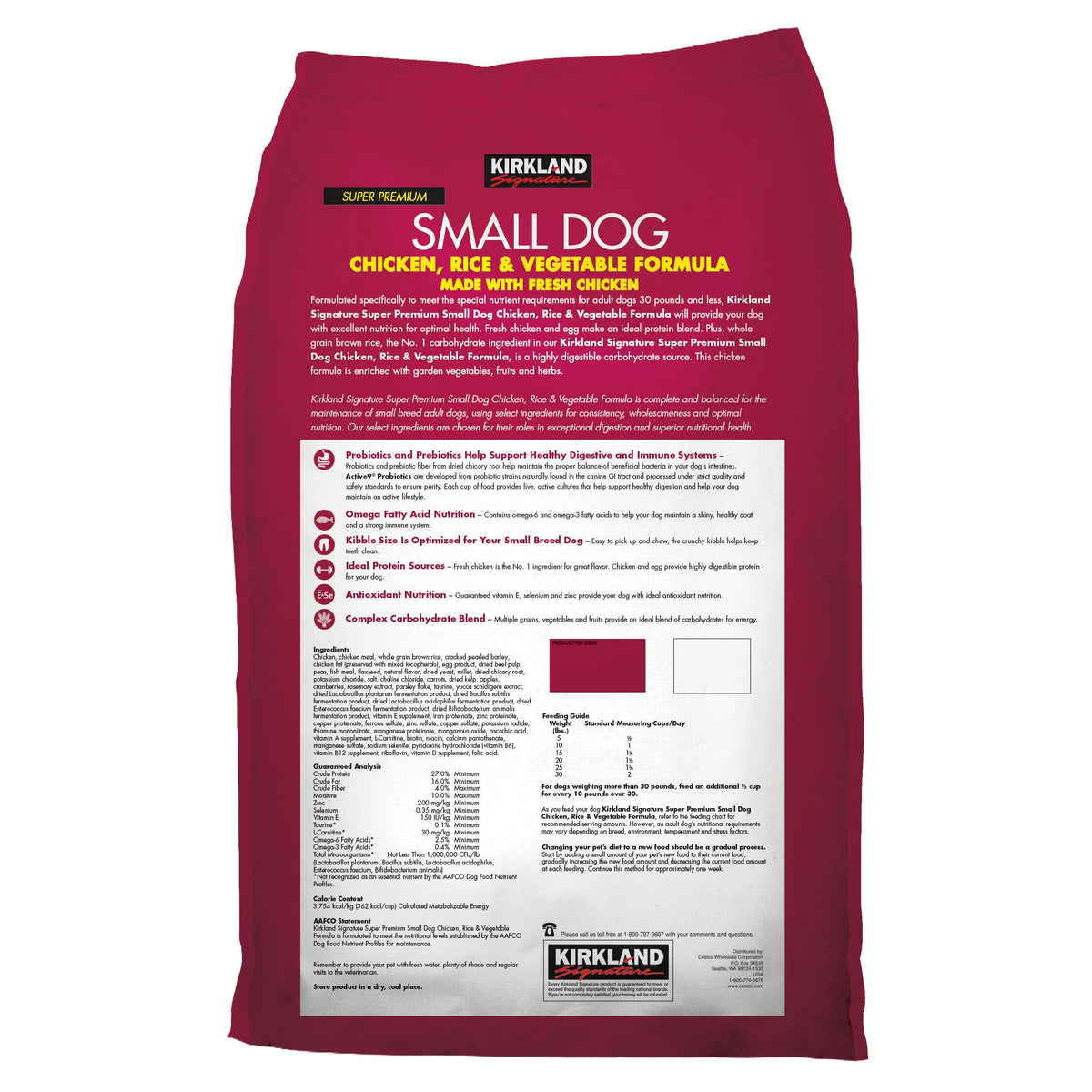 미국직구 커클랜드 강아지 사료 Kirkland Signature Small Formula Chicken & Vegetable Dog Food 20 lb.