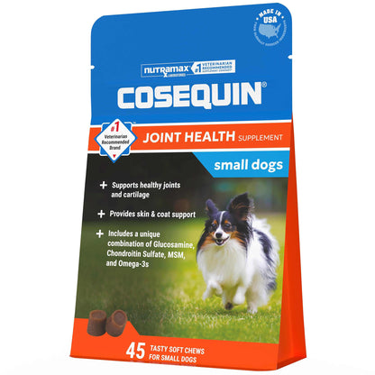 미국직구 코세퀸 강아지 영양제 Cosequin Minis with MSM Plus Omega-3's Joint Health Supplement for Dogs, 45ct Soft Chews, 4-pack
