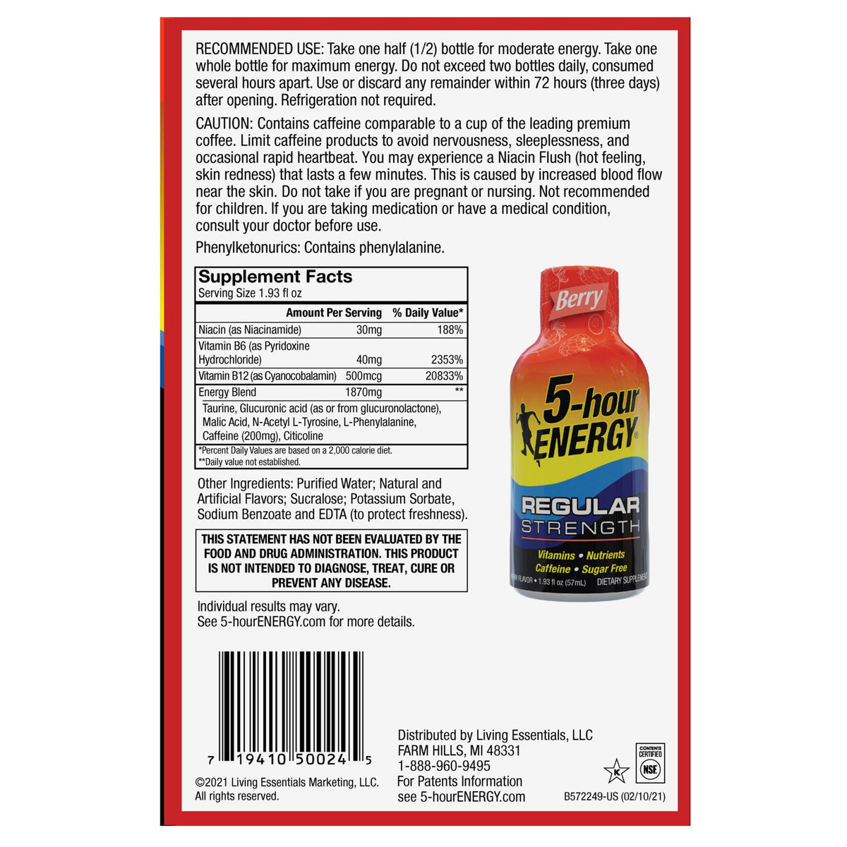 미국직구 5-hour Energy Shot 57ml / 5-hour Energy Shot, Regular Strength, Berry, 57ml, 24 Count 3