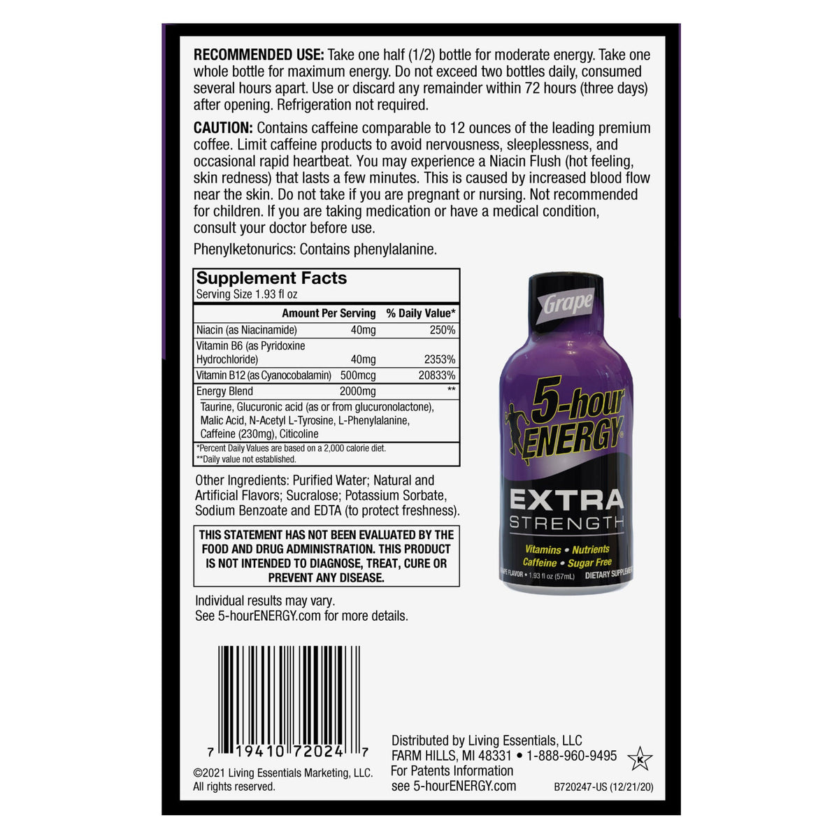 미국직구 5-hour Energy Shot 57ml / 5-hour Energy Shot, Extra Strength, Grape, 57ml, 24-count 3