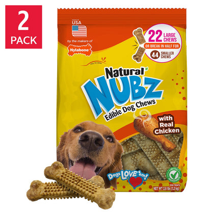 미국직구 나일라본 강아지 간식 Nylabone NUBZ Dog Chews, 22-count, 2-pack