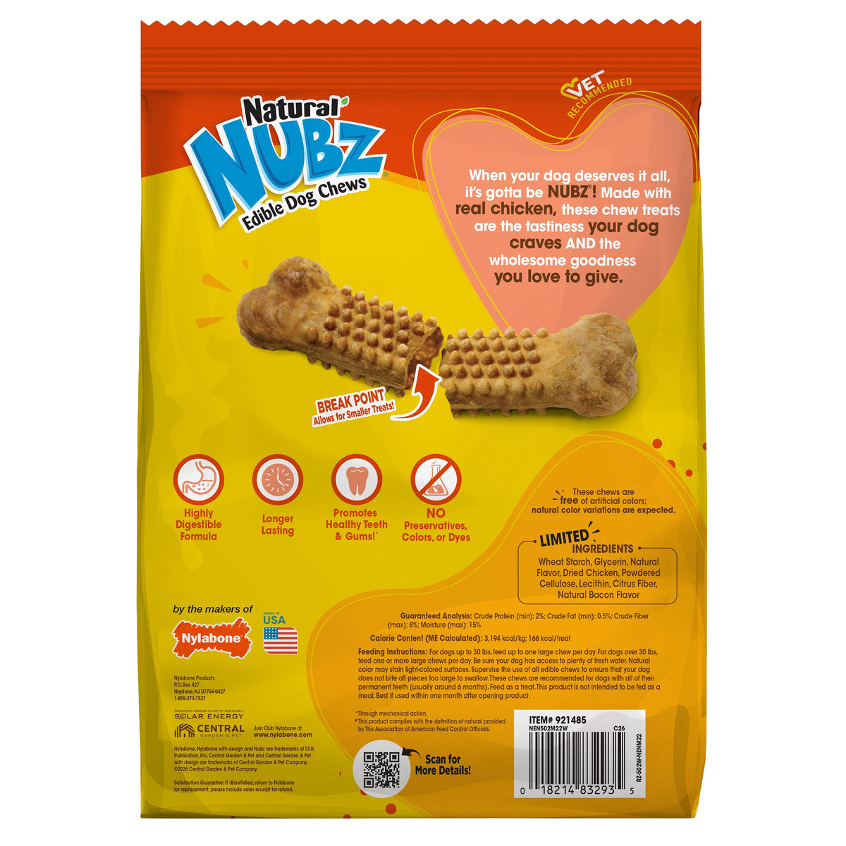 미국직구 나일라본 강아지 간식 Nylabone NUBZ Dog Chews, 22-count, 2-pack