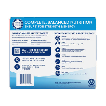 미국직구 엔슈어 단백질 쉐이크 음료 바닐라 Ensure Plus Nutrition Shake, Vanilla, 8 fl. oz, 30-pack