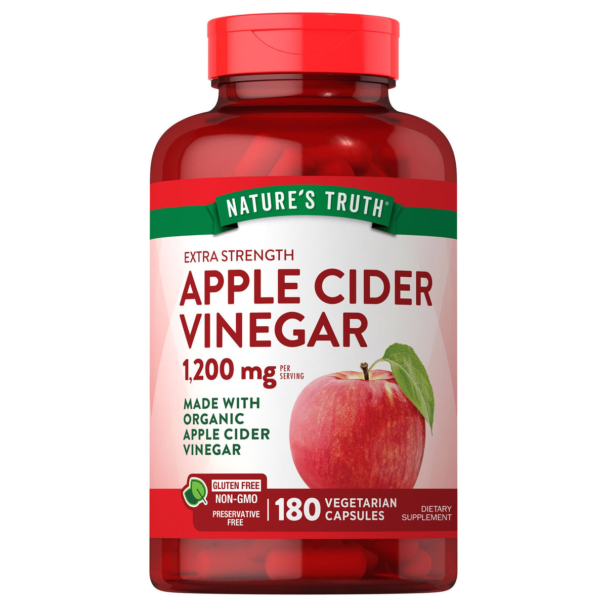 미국직구 애플사이다비니거 Nature's Truth Apple Cider Vinegar 1200 mg., 180 Capsules