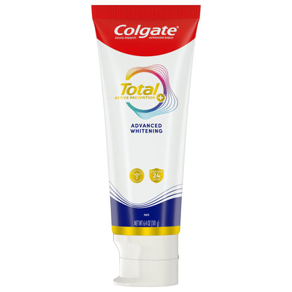 미국직구 콜게이트 치약 Colgate Total Active Prevention Plus Advanced Whitening Toothpaste, 6.4 oz, 5-pack