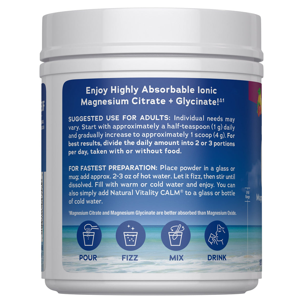 미국직구 Natural Vitality Calm / Natural Vitality Calm Magnesium Citrate + Glycinate Powder, 2 3