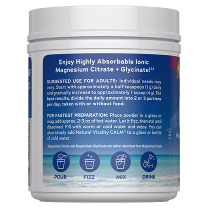 미국직구 마그네슘 Natural Vitality Calm Magnesium Citrate + Glycinate Powder, 20 Ounces