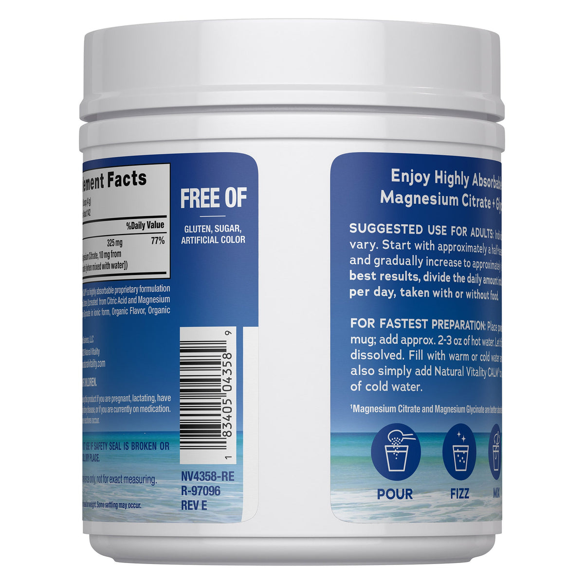 미국직구 Natural Vitality Calm / Natural Vitality Calm Magnesium Citrate + Glycinate Powder, 2 4