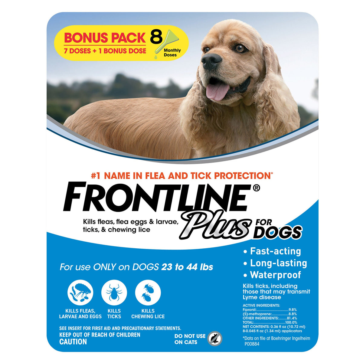 미국직구 프론트라인 반려견 해충·구충 Frontline Plus Flea and Tick Dog Treatment 23-44 lb, 7+1 Doses