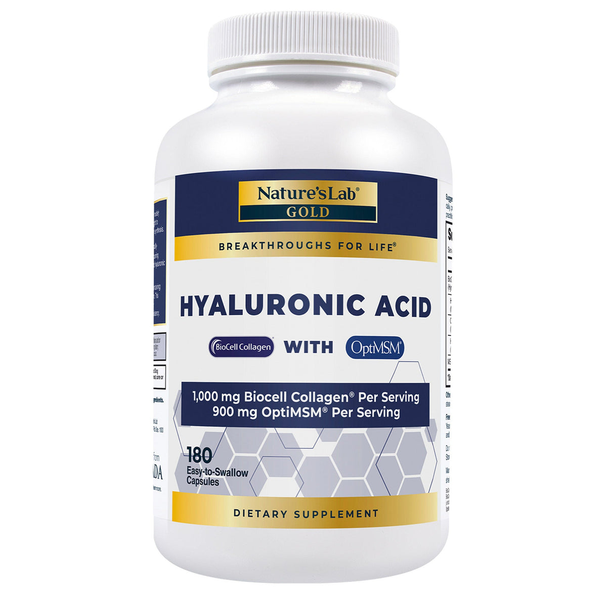미국직구 콜라겐 Nature's Lab Hyaluronic Acid with BioCell Collagen, 180 Capsules
