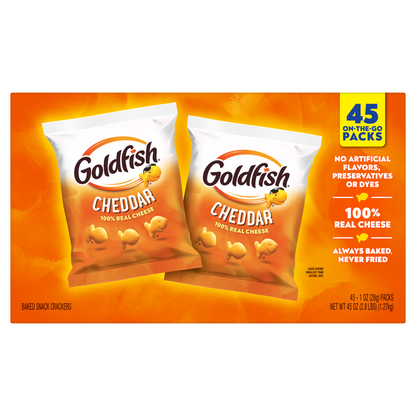 미국직구 골드피쉬 Baked Snack Crackers, Cheddar, 1 oz, 45 ct