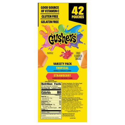 미국직구 Gushers Fruit Flavored Snacks, Variety Pack, 0.8 oz, 42 ct