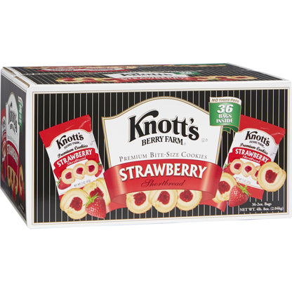 미국직구 Knott's Berry Farm Premium Shortbread Cookies, Strawberry, 2 oz, 36 ct
