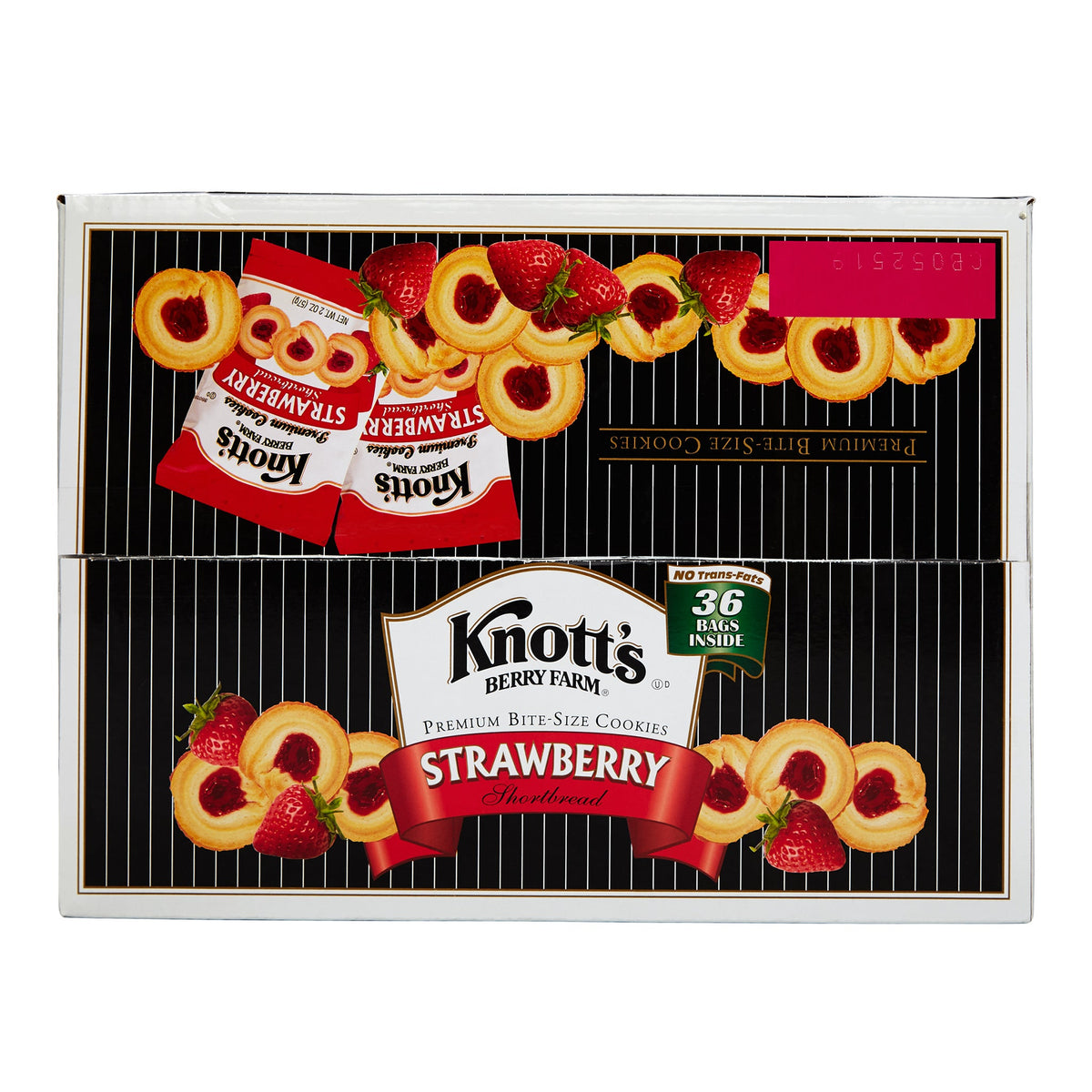 미국직구 Knott's Berry Farm Premium Shortbread Cookies, Strawberry, 2 oz, 36 ct