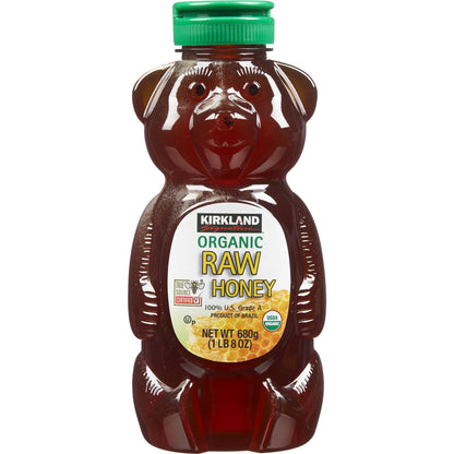 미국직구 Kirkland Signature Organic Raw Honey Bear, 24 oz, 3 ct