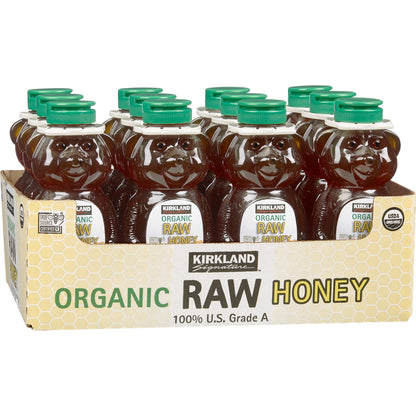 미국직구 Kirkland Signature Organic Raw Honey Bear, 24 oz, 3 ct