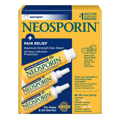 미국직구 이오스 외용 파스·겔 Neosporin + Max Strength Pain Relief Dual Action Topical Antibiotic Ointment, 2 Ounces