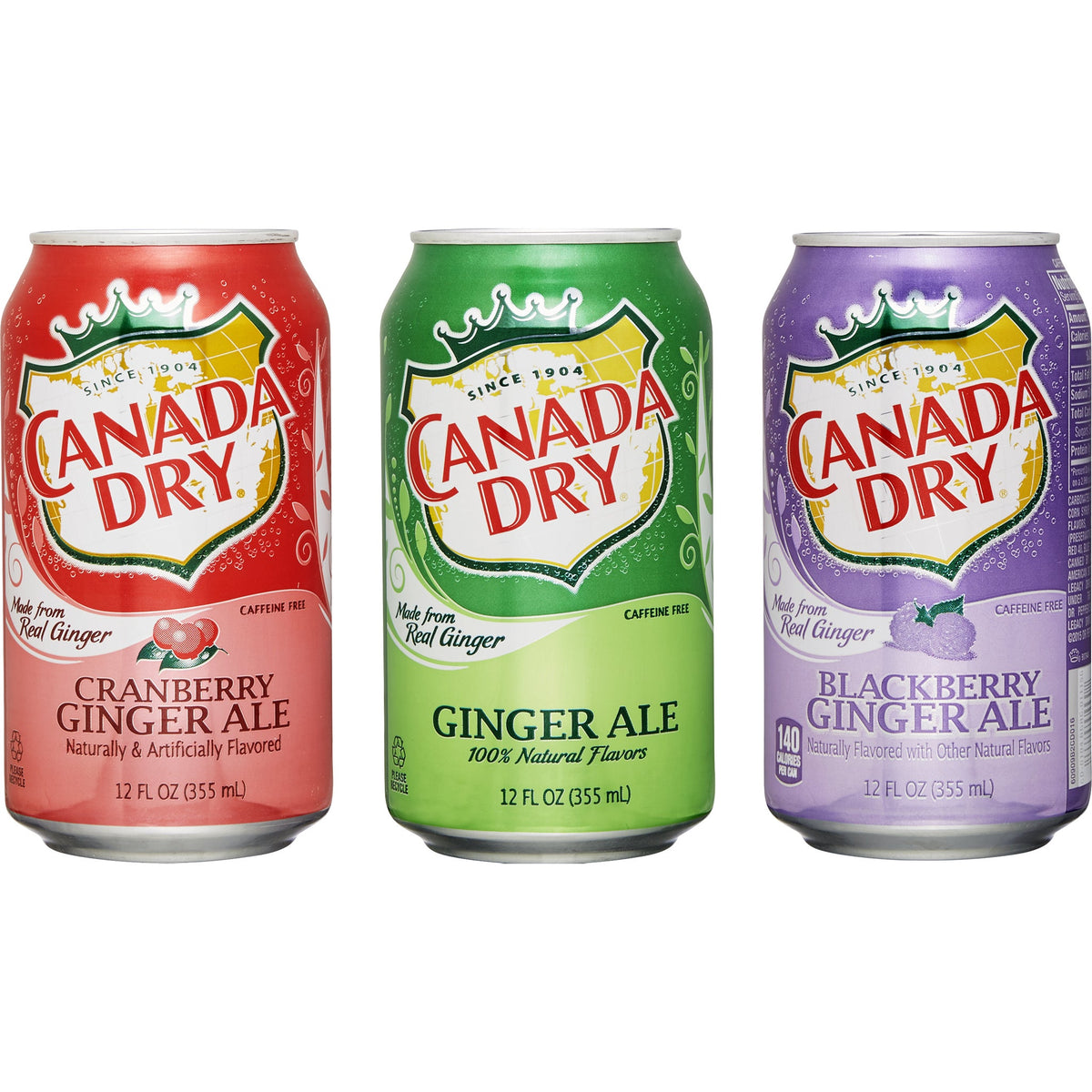 미국직구 Canada Dry Ginger Ale, Winter Variety Pack, 12 oz, 36 ct