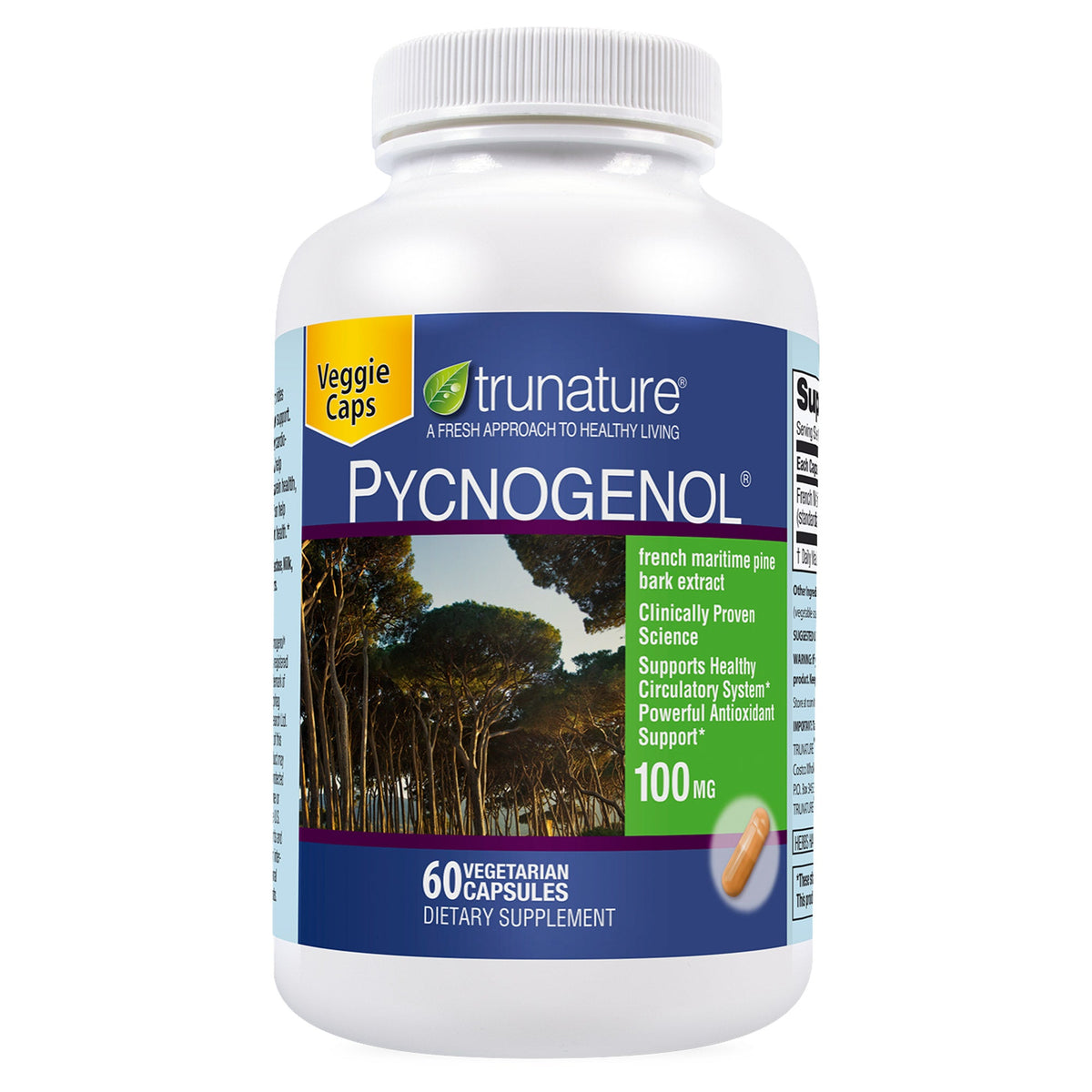 미국직구 트루네이처 영양제 trunature Pycnogenol 100 mg., 60 Vegetarian Capsules