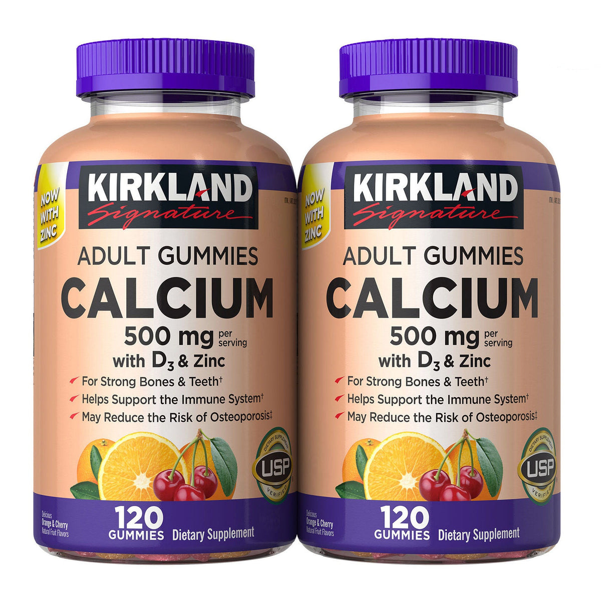 미국직구 커클랜드 칼슘 Kirkland Signature Calcium 500 mg with D3 & Zinc, 240 Adult Gummies