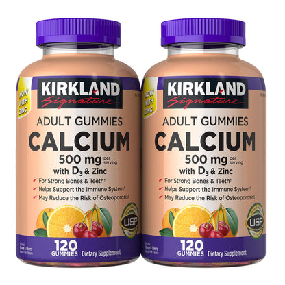 미국직구 커클랜드 칼슘 Kirkland Signature Calcium 500 mg with D3 & Zinc, 240 Adult Gummies