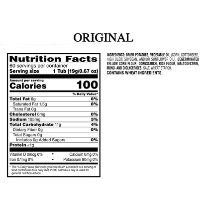 미국직구 프링글스 Potato Crisps Snack Stack Cups, Original, 0.67 oz, 60 ct