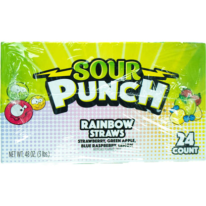미국직구 Sour Punch Straws, Rainbow, 2 oz, 24 ct