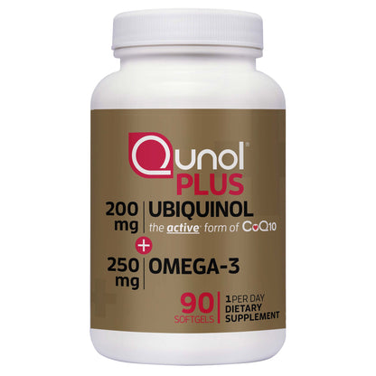미국직구 큐놀 오메가3 Qunol Plus CoQ10 Ubiquinol 200 mg. with Omega-3, 90 Softgels