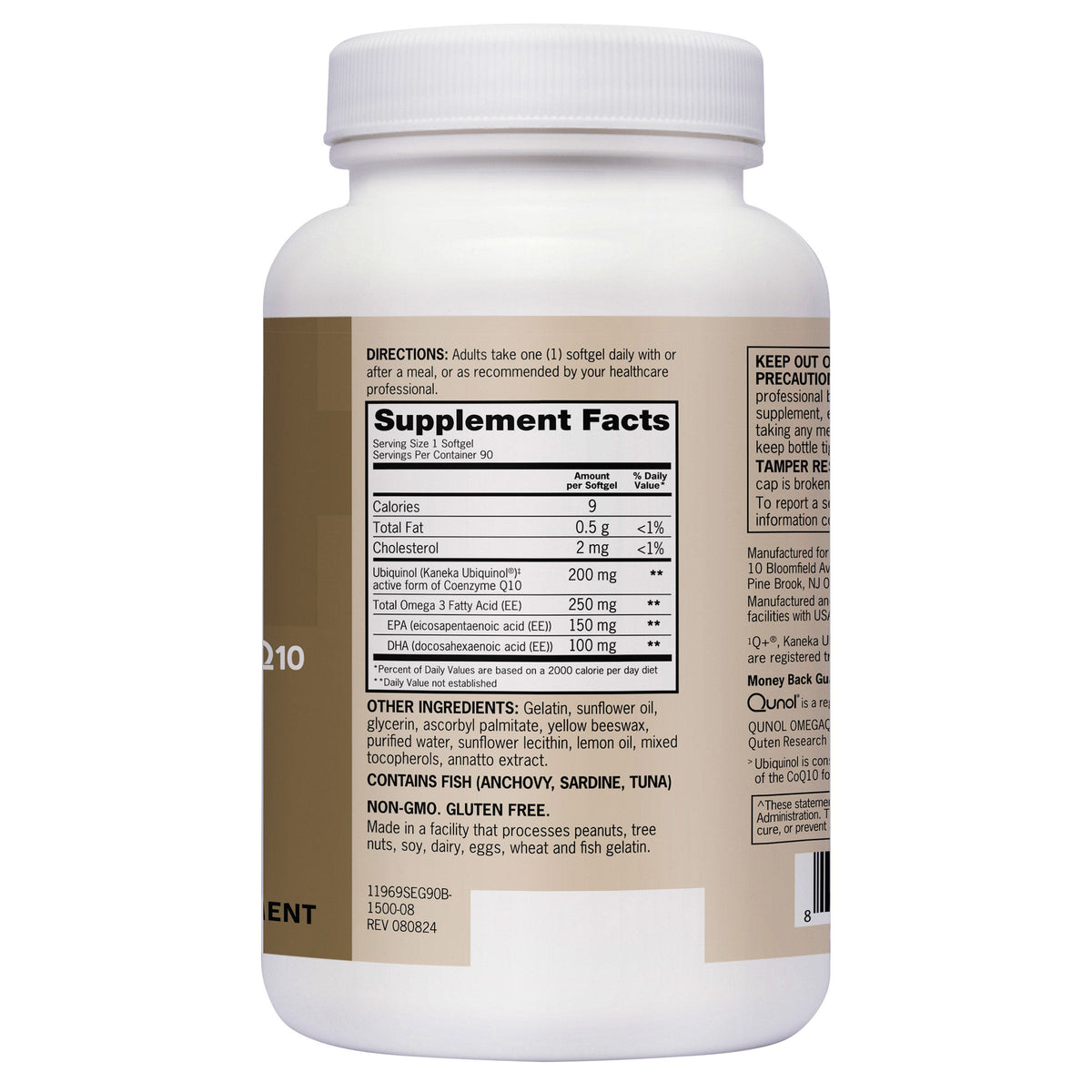 미국직구 큐놀 오메가3 Qunol Plus CoQ10 Ubiquinol 200 mg. with Omega-3, 90 Softgels