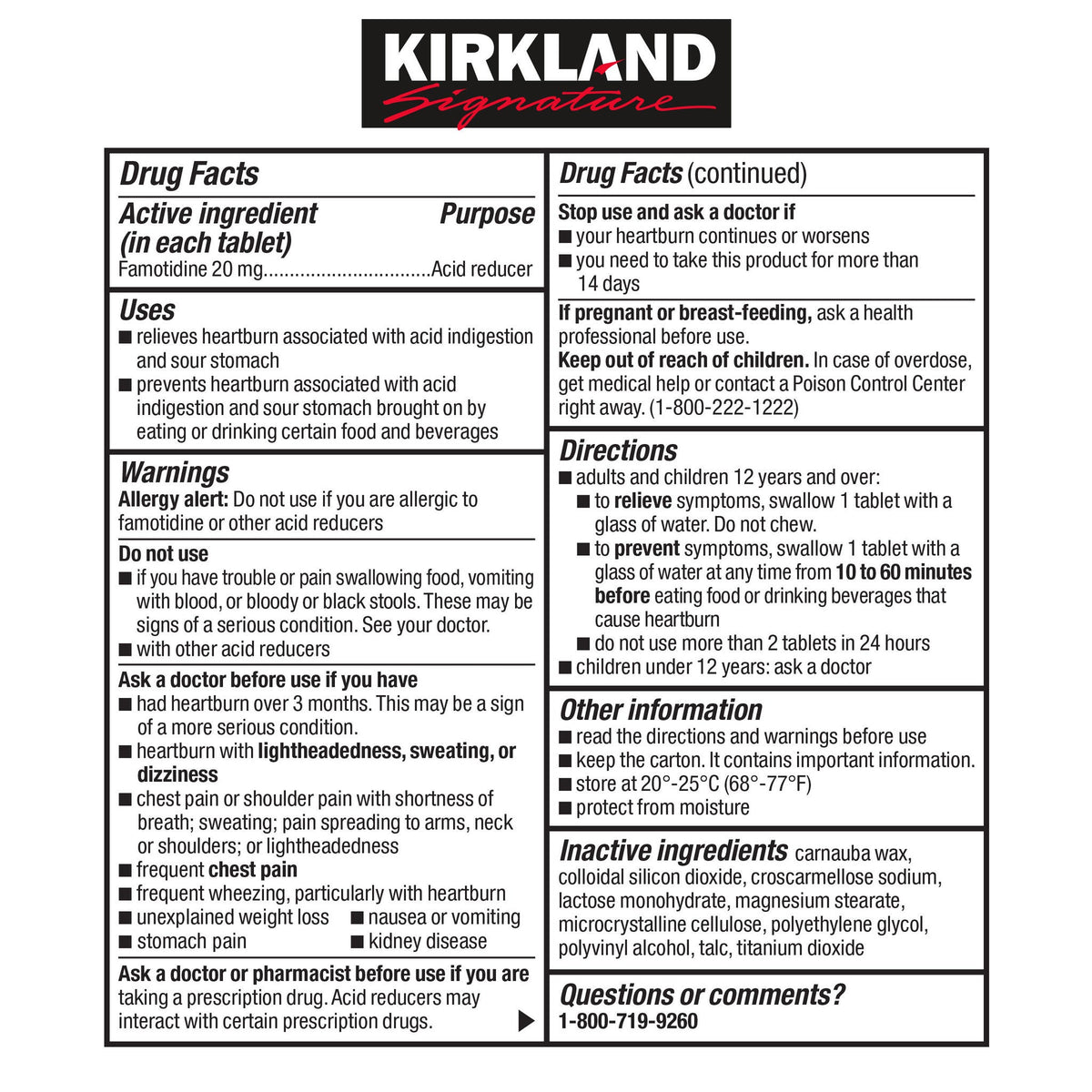 미국직구 커클랜드 제산제 Kirkland Signature Acid Controller 20 mg., 250 Tablets