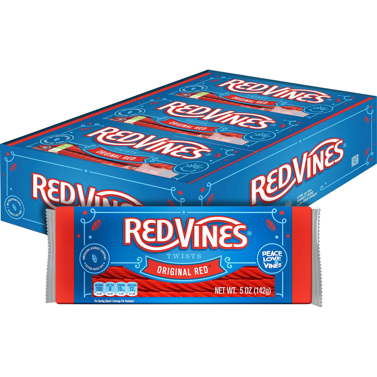 미국직구 Red Vines Twists, Original Red Licorice Candy, 5 oz, 12 ct